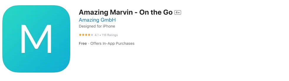 Amazing Marvin app screenshot Amazing Marvin app screenshot