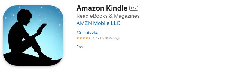 Amazon Kindle app store screenshot. Amazon Kindle app store screenshot.