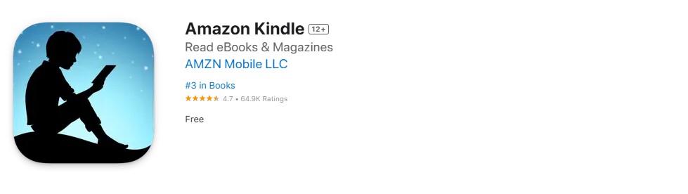 Amazon Kindle app store screenshot Amazon Kindle app store screenshot