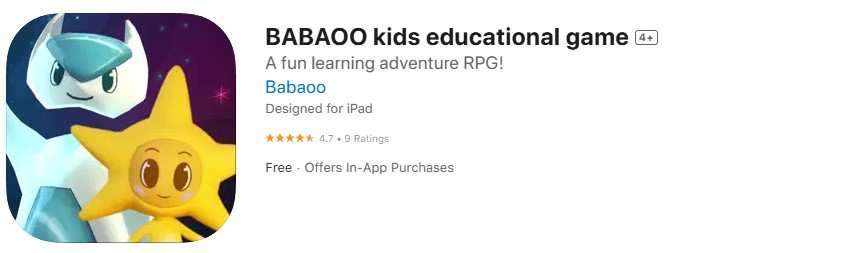 BABAOO Kids Educational Game app store screenshot. BABAOO Kids Educational Game app store screenshot.