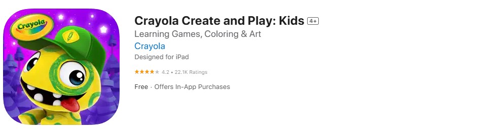 Crayola Create and Play: Kids app store screenshot Crayola Create and Play: Kids app store screenshot