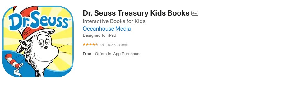 Dr. Seuss Treasury app screenshot Dr. Seuss Treasury app screenshot