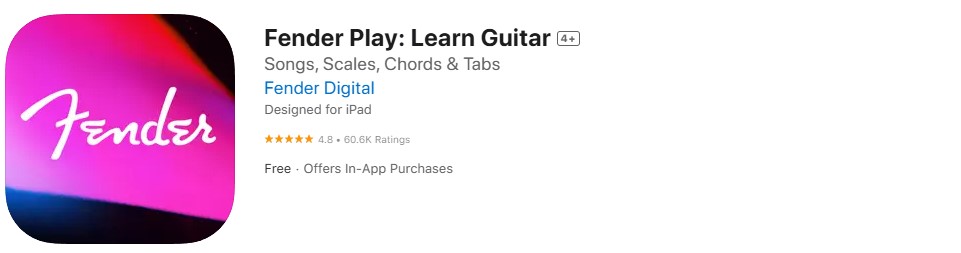 Fender Play app store screenshot. Fender Play app store screenshot.
