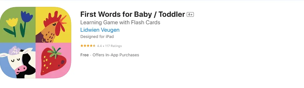 Screenshot of the First Words for Baby / Toddler Screenshot of the First Words for Baby / Toddler