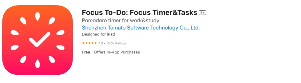 Focus To-Do app screenshot Focus To-Do app screenshot