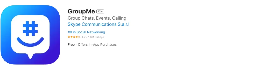 Screenshot of the GroupMe Screenshot of the GroupMe