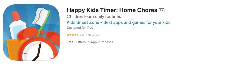 Happy Kids Timer – Morning & Evening Chores app screenshot.