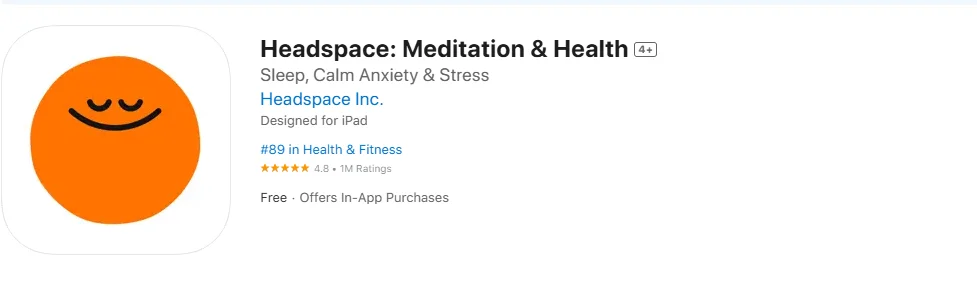 Screenshot of the Headspace. Screenshot of the Headspace.