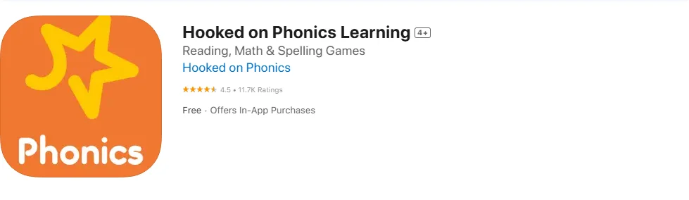 Screenshot of the Hooked on Phonics Screenshot of the Hooked on Phonics