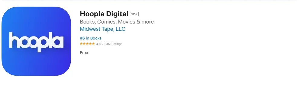 Screenshot of the Hoopla. Screenshot of the Hoopla.