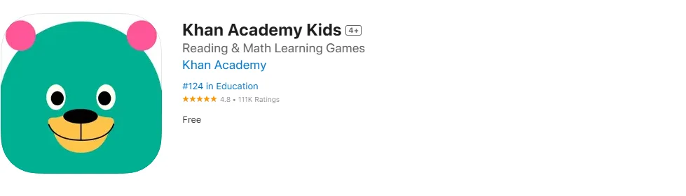 Screenshot of the Khan Academy Kids. Screenshot of the Khan Academy Kids.