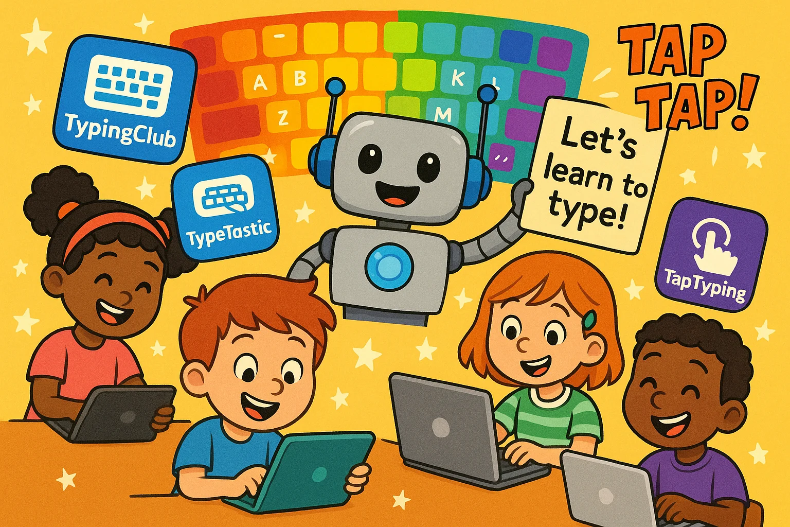 Kids learning to type with TypingClub and TypeTastic apps Kids learning to type with TypingClub and TypeTastic apps
