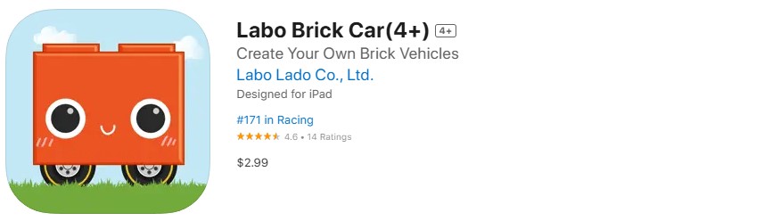 Labo Brick Car app store screenshot. Labo Brick Car app store screenshot.