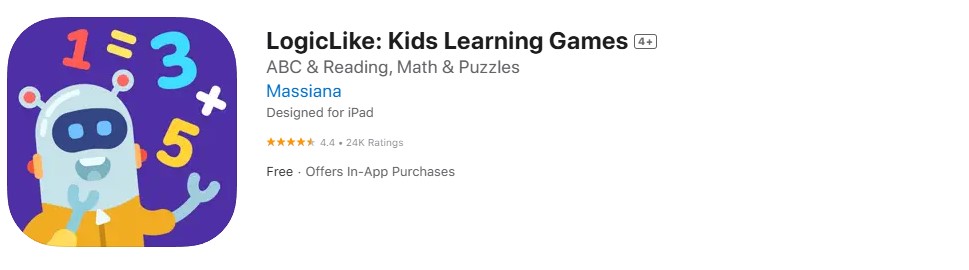 LogicLike: Kids Learning Games app store screenshot LogicLike: Kids Learning Games app store screenshot