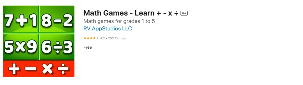 Math Games, Learn Add, Subtract, Multiply & Divide app screenshot Math Games, Learn Add, Subtract, Multiply & Divide app screenshot