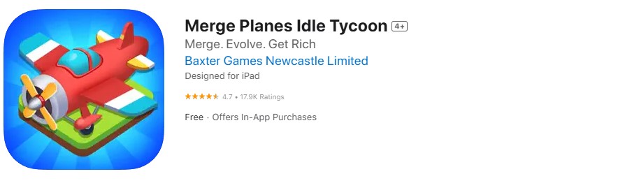 Merge Planes app store screenshot. Merge Planes app store screenshot.