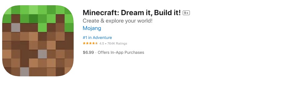 Minecraft: Pocket Edition app store screenshot Minecraft: Pocket Edition app store screenshot