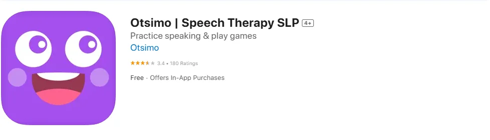 Screenshot of the Otsimo Speech Therapy SLP. Screenshot of the Otsimo Speech Therapy SLP.