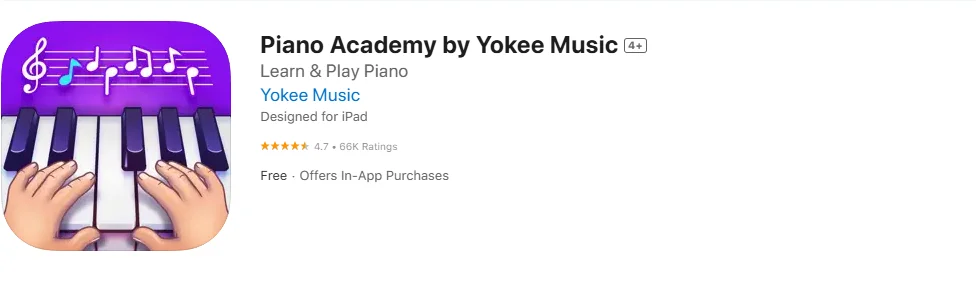Screenshot of the Piano Academy Screenshot of the Piano Academy