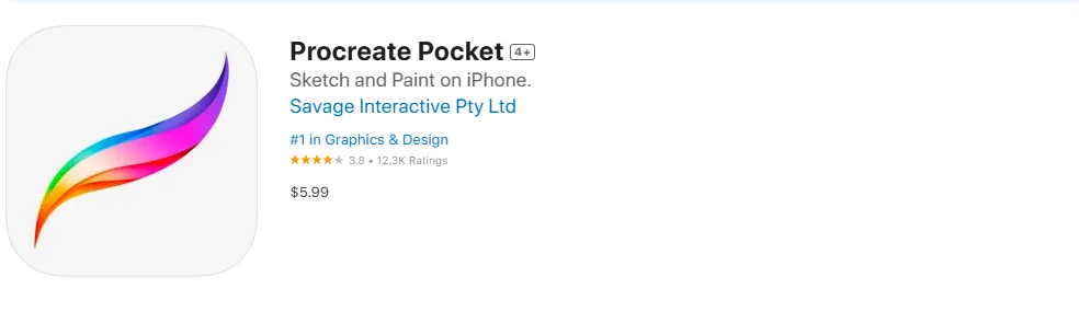 Screenshot of the Procreate Pocket. Screenshot of the Procreate Pocket.