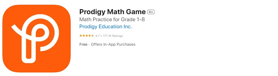 Prodigy Math Game app store screenshot. Prodigy Math Game app store screenshot.