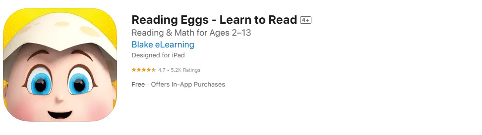 Reading Eggs app store screenshot Reading Eggs app store screenshot