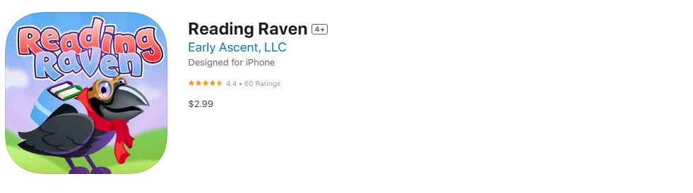 Reading Raven app screenshot Reading Raven app screenshot