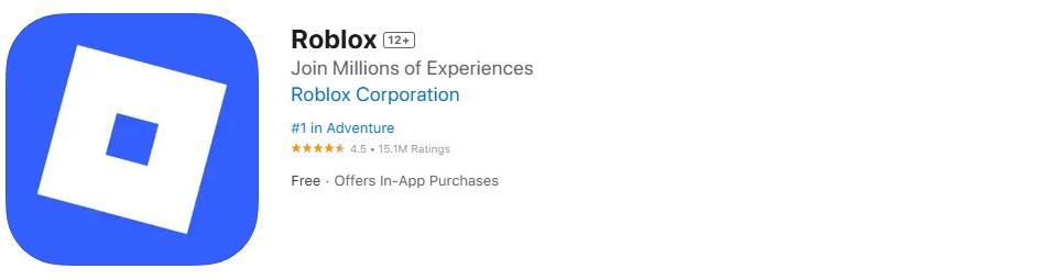 Roblox app store screenshot Roblox app store screenshot