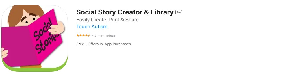 Social Story Creator & Library app store screenshot. Social Story Creator & Library app store screenshot.