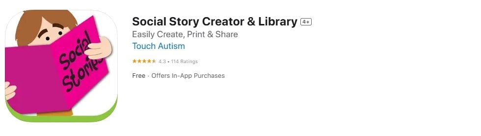 Social Story Creator & Library app screenshot.
