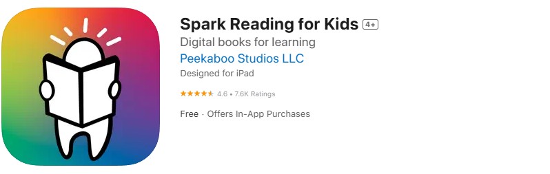 Spark Reading for Kids app store screenshot. Spark Reading for Kids app store screenshot.