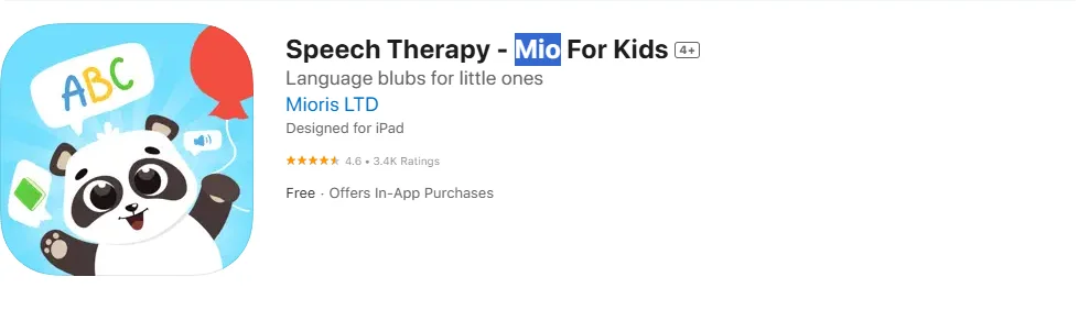 Screenshot of the Speech Therapy - Mio For Kids Screenshot of the Speech Therapy - Mio For Kids