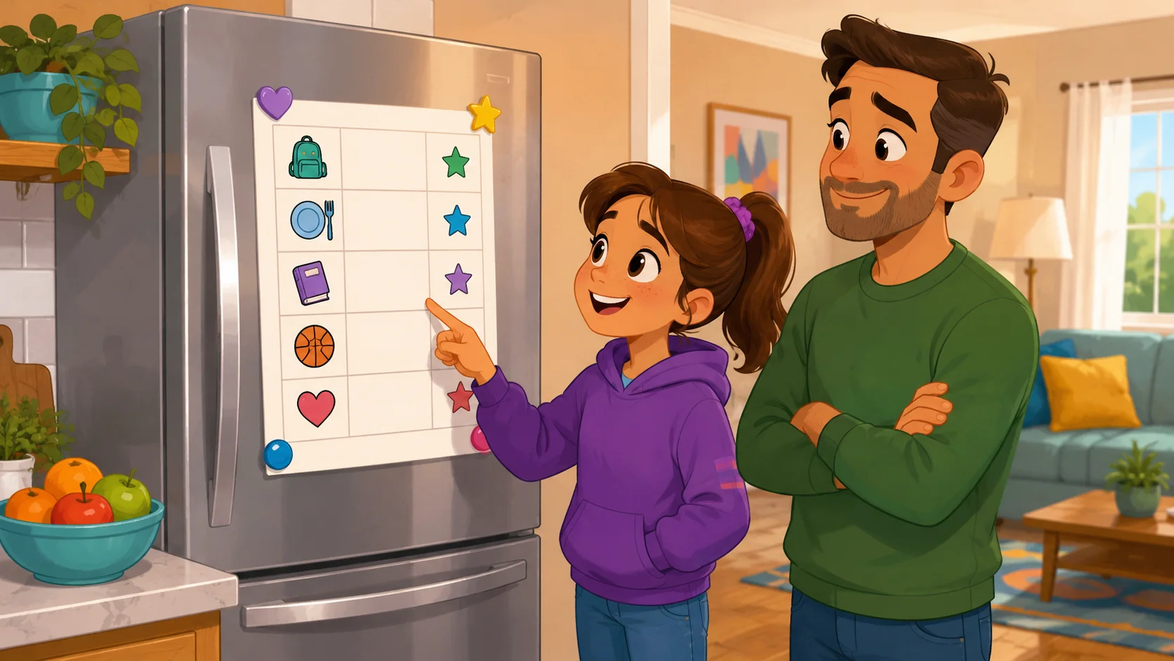 Tween house rules chart helps parent set clear expectations.
