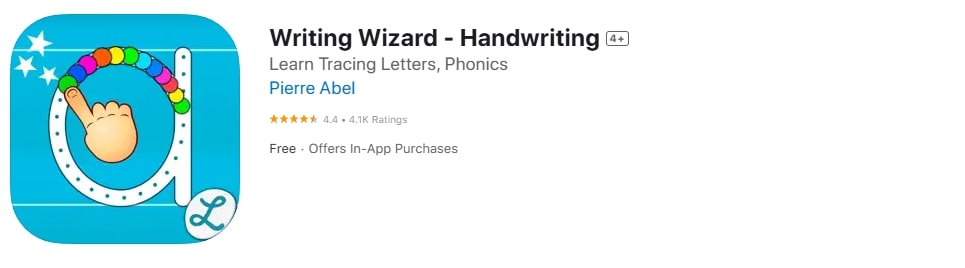 Writing Wizard app screenshot Writing Wizard app screenshot
