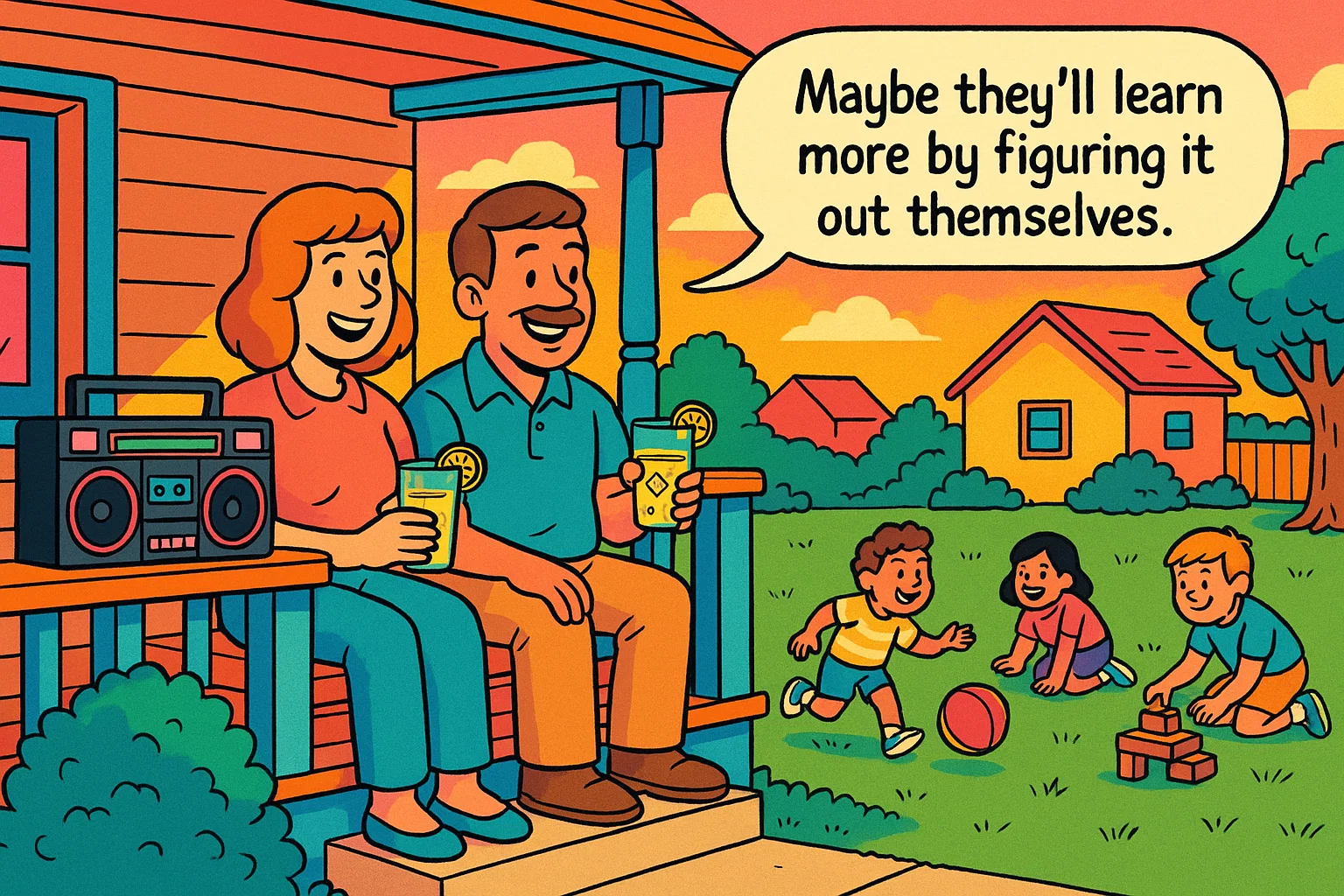 Limiting overparenting modern parenting allowing kids independence.
