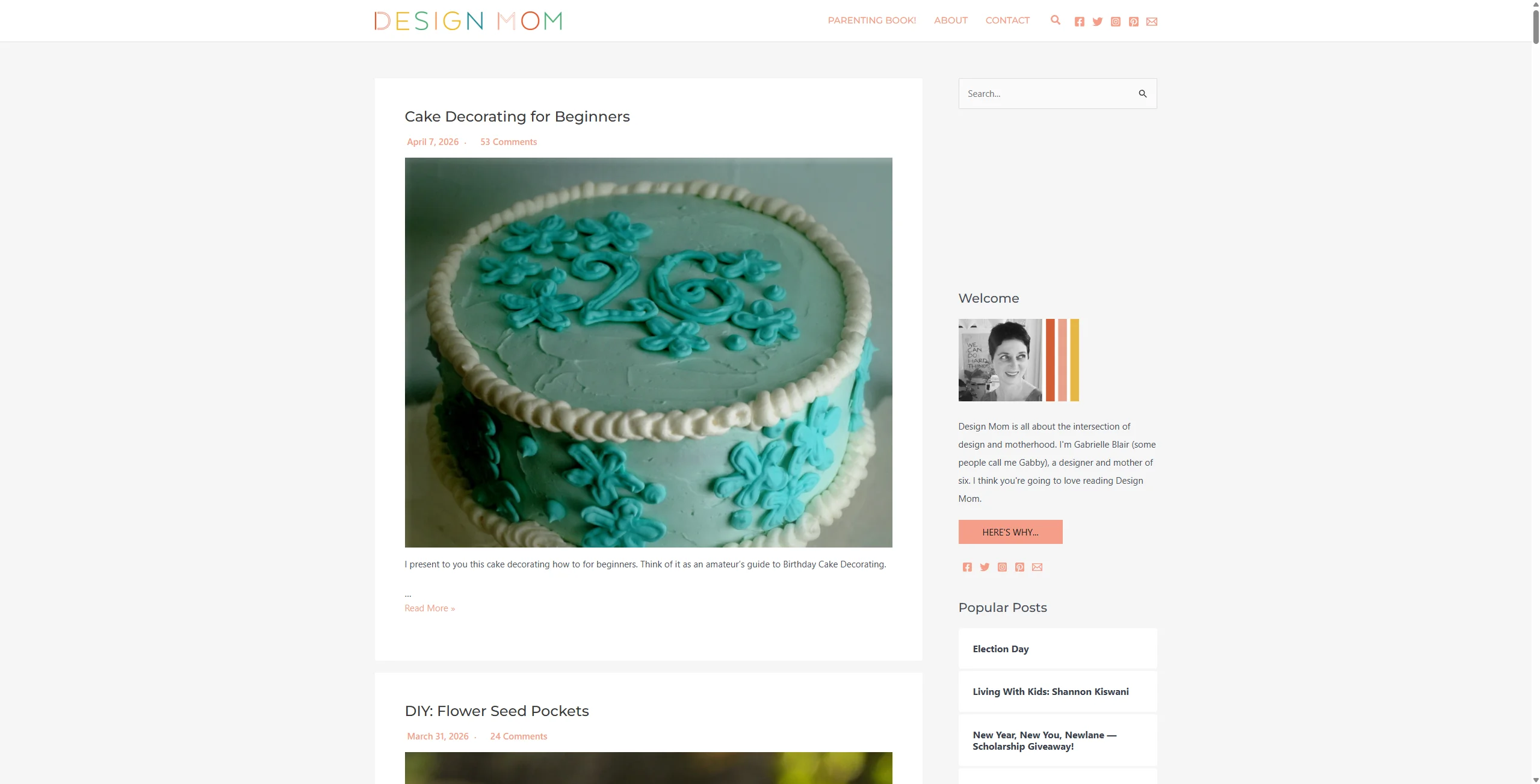 Screenshot of Design Mom
