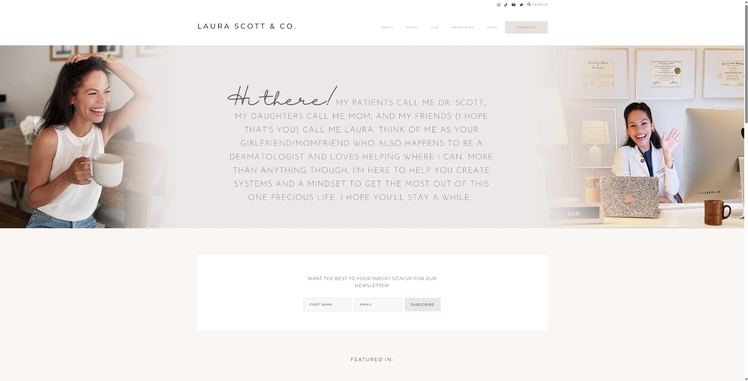 Screenshot of Laura Scott and Co Blog
