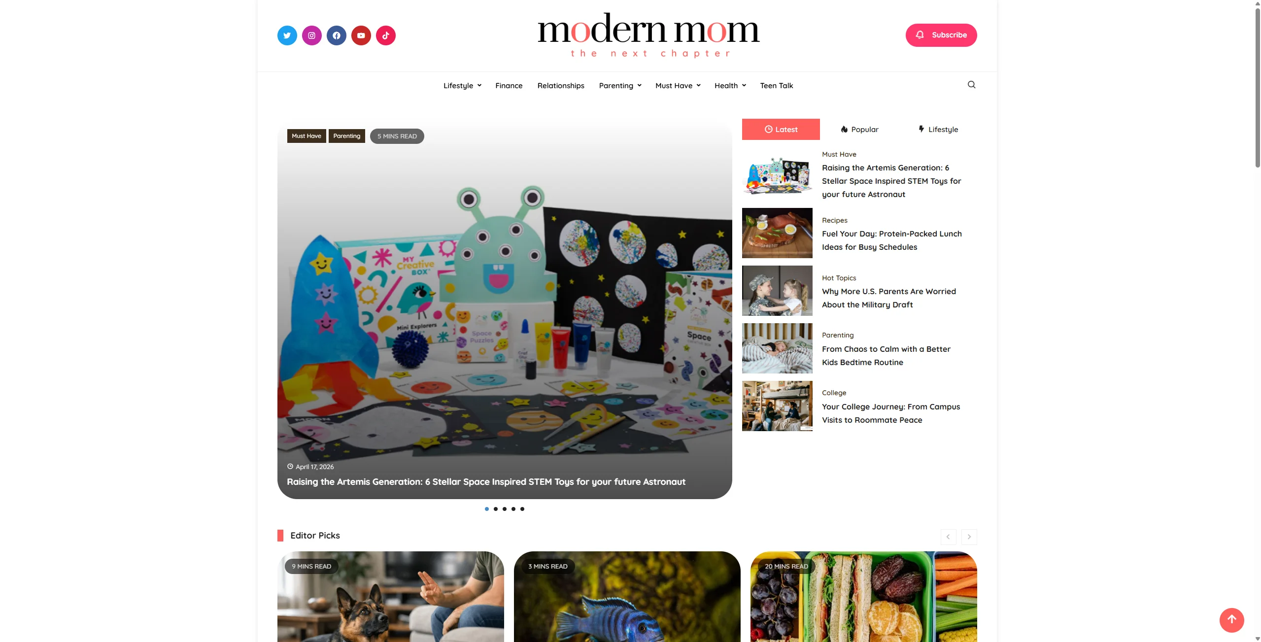 Screenshot of Modern Mom
