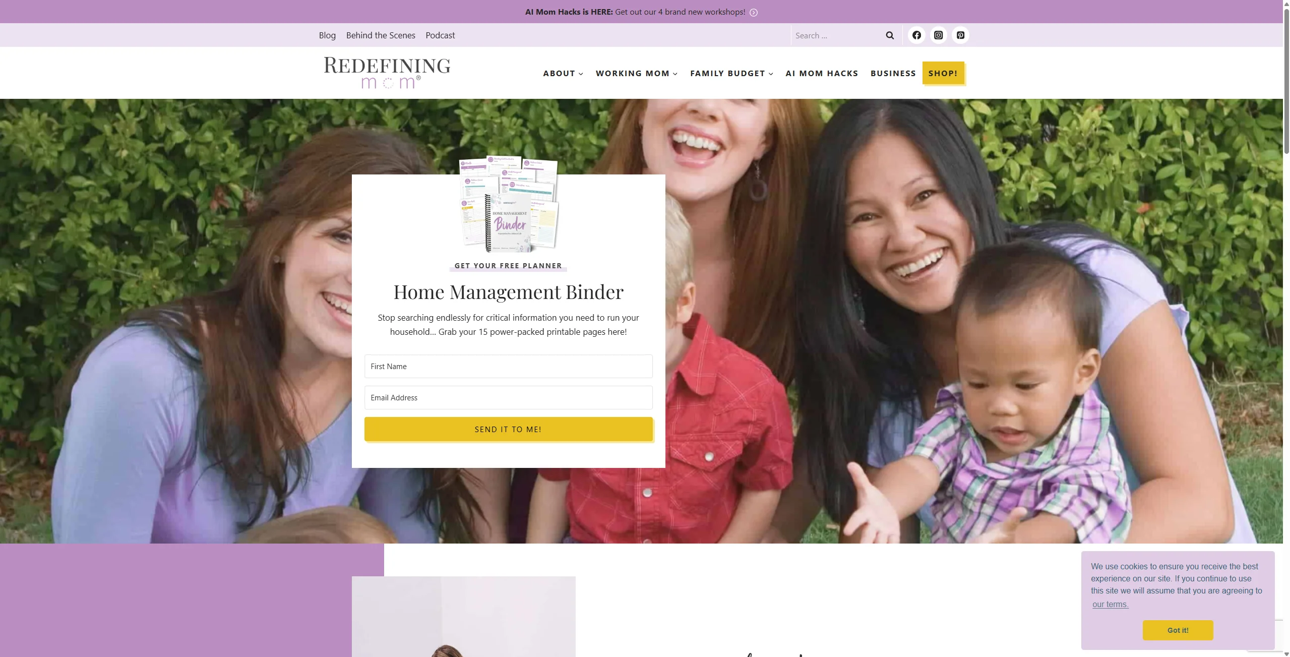 Screenshot of Redefining Mom
