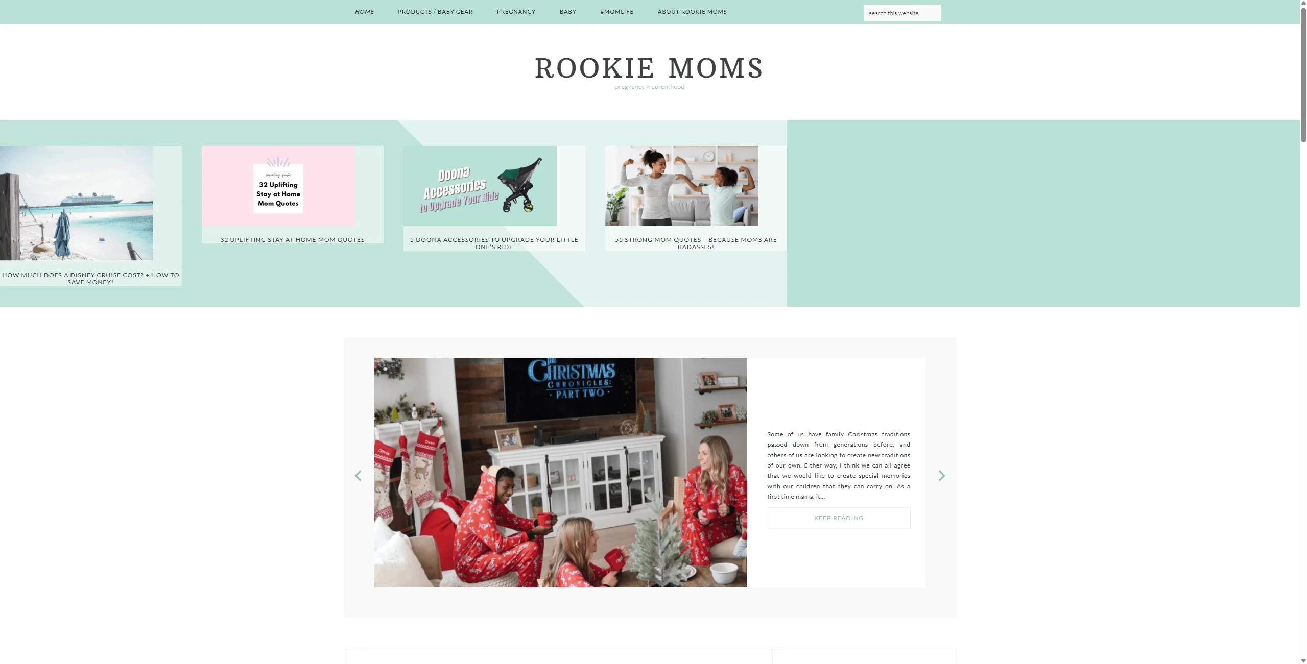 Screenshot of Rookie Moms
