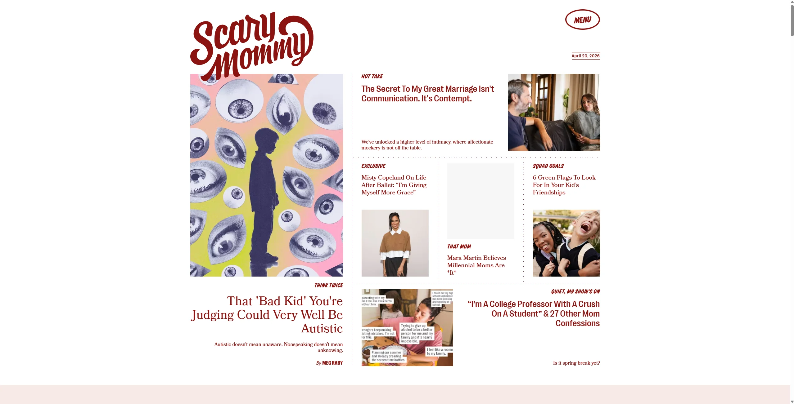 Screenshot of Scary Mommy
