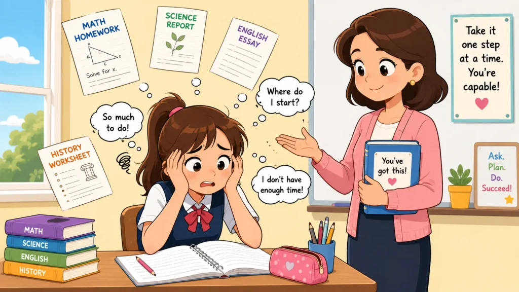 Academic challenges for girls with ADHD in supportive classroom.