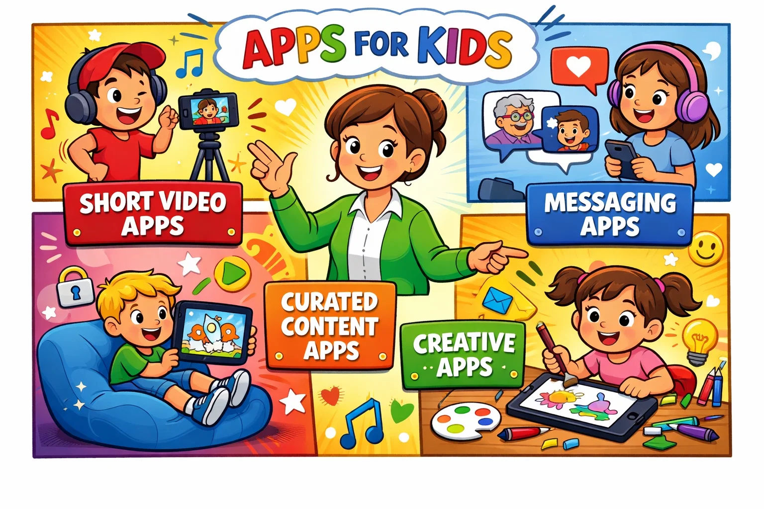 Apps like Zigazoo by category with safe social media options for kids.
