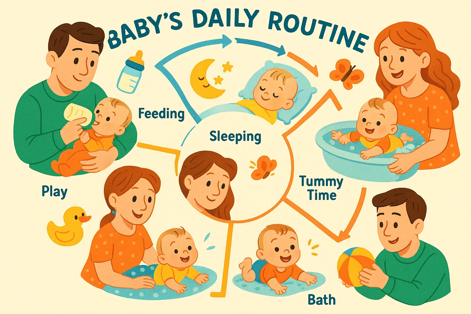 Baby’s daily routine diagram Baby’s daily routine diagram