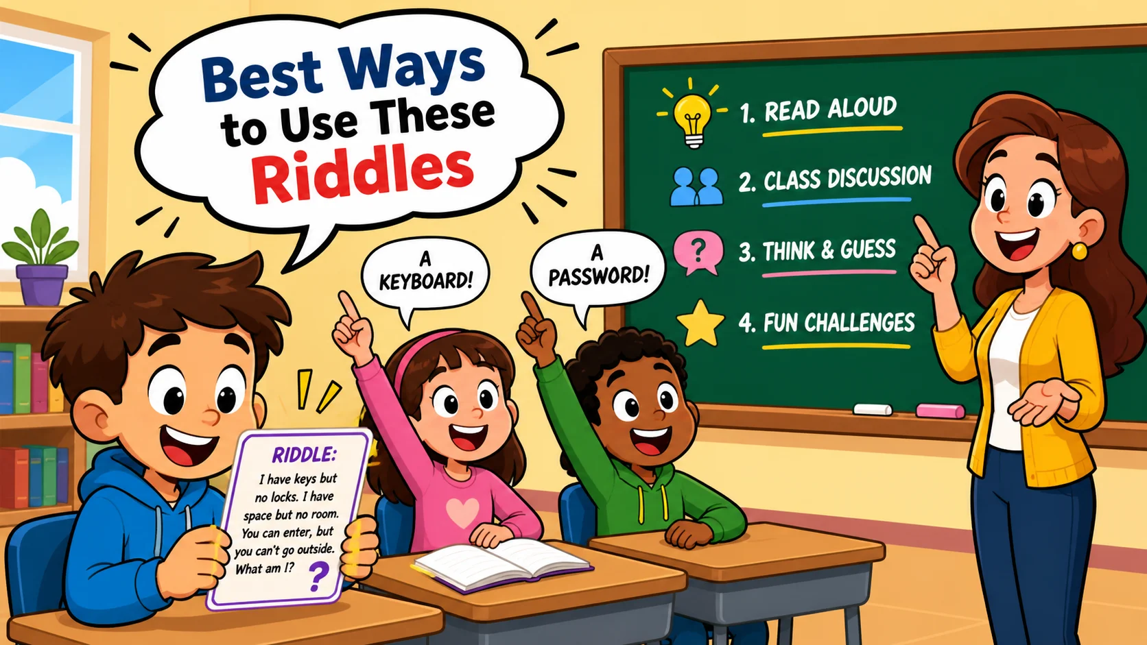 Best ways to use riddles with kids in a cheerful classroom activity.