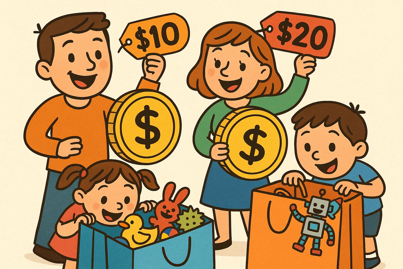 Cartoon budget-friendly gifts for kids under 10 with cheap toys. Cartoon budget-friendly gifts for kids under 10 with cheap toys.