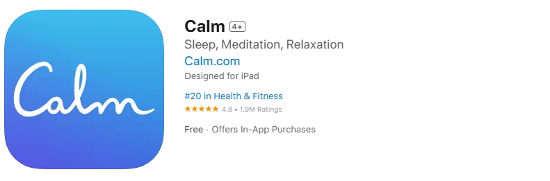Calm app store screenshot.