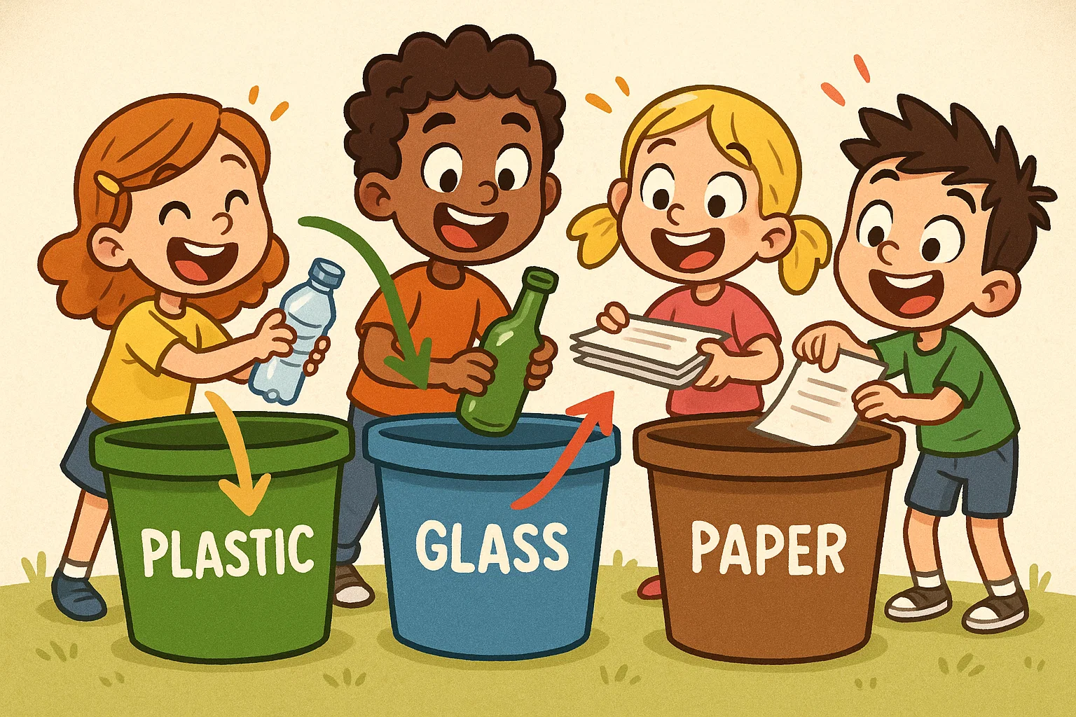 Classroom recycling activities lesson ideas with students sorting and learning.

