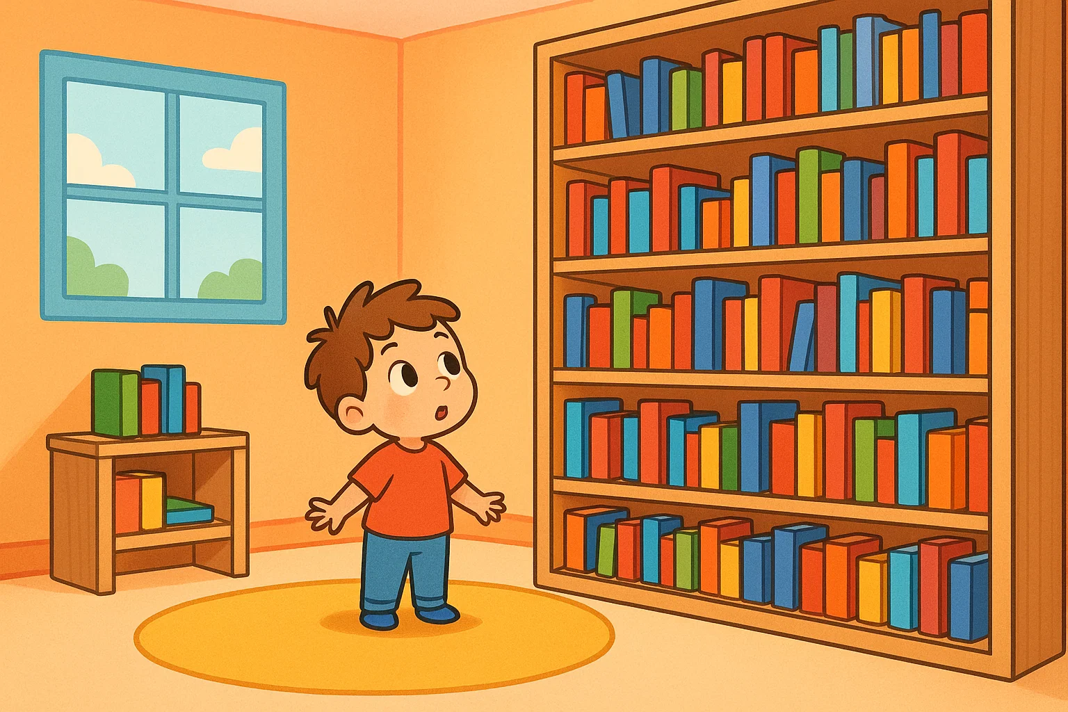 A cartoon showing one character with an overflowing content library and another with a small, neat, and curated collection.