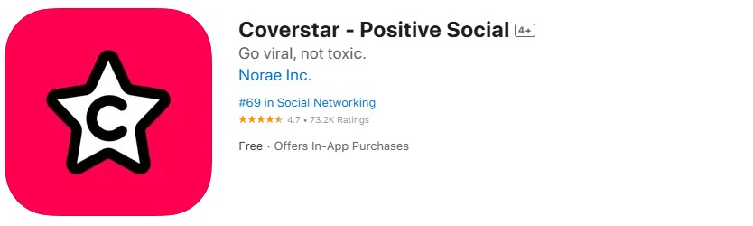 Coverstar app store screenshot.
